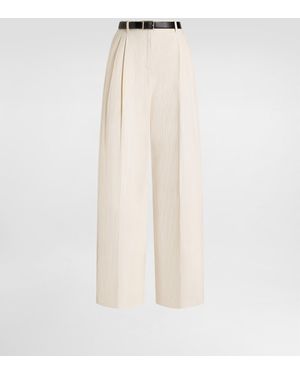 Dolce & Gabbana Rustic Cotton And Linen Canvas Trousers - Weiß