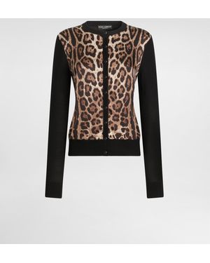 Dolce & Gabbana Cardigan Aus Wolle Mit Leo - Schwarz