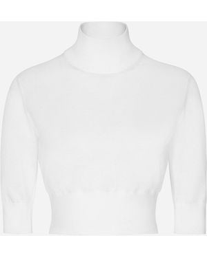 Dolce & Gabbana Cropped-Pullover Aus Baumwolle Und Seide - Weiß