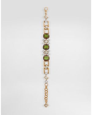 Dolce & Gabbana Armband Eleganza 18-Karätiges Weiß- Und Gelbgold, Peridote, Granate Und Saphire