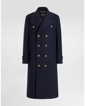 Dolce & Gabbana Wollmantel Zweireihig - Blau