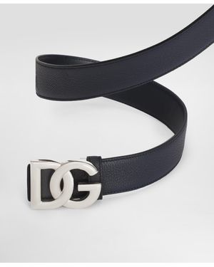 Dolce & Gabbana Gürtel Aus Kalbsleder - Blau