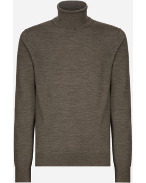 Dolce & Gabbana Rollkragenpullover Aus Feinstem Kaschmir - Grün