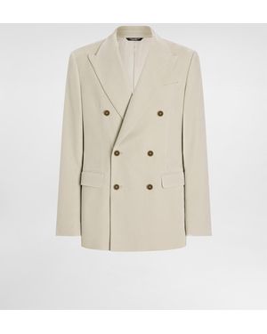Dolce & Gabbana Zweireihige Samtjacke - Natur