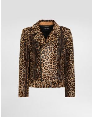 Dolce & Gabbana Calfskin Biker Jacket - Mettallic