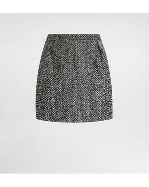 Dolce & Gabbana Kurzer Rock Aus Doppelgewebe Aus Einem Wollmix - Grau
