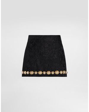 Dolce & Gabbana Minirock Aus Brokat - Schwarz