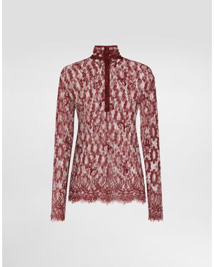 Dolce & Gabbana Chantilly Lace Top - Rot