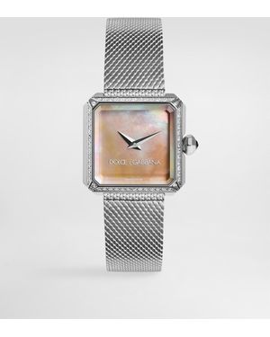 Dolce & Gabbana Sofia Stahl-Uhr Mit Diamanten - Weiß