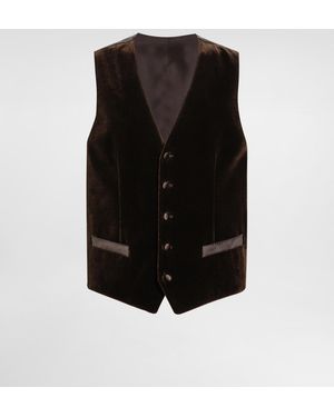 Dolce & Gabbana Smooth Velvet Vest - Schwarz
