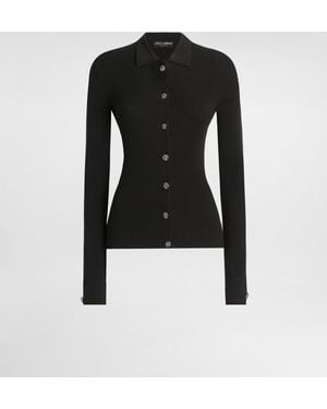 Dolce & Gabbana Gerippter Cardigan - Schwarz