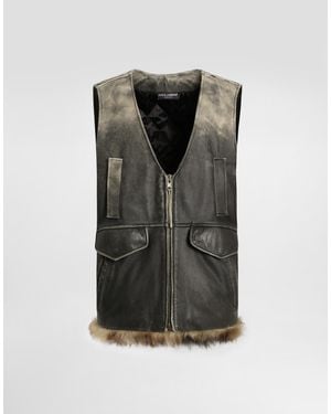 Dolce & Gabbana Vintage Leather Vest - Schwarz