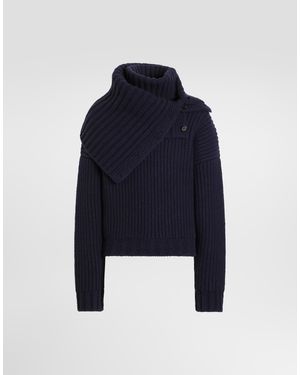 Dolce & Gabbana Rollkragenpullover Aus Wolle - Blau