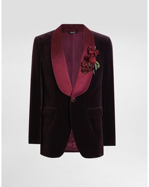Dolce & Gabbana Single-Breasted Sicilia Light Smooth Velvet Jacket - Lila
