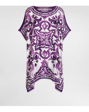 Dolce & Gabbana Majolica-Print Twill Caftan - Lila
