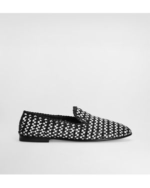 Dolce & Gabbana Slipper Aus Geflochtenem Leder - Weiß