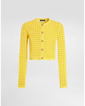 Dolce & Gabbana Cardigan Aus Häkelstrick - Gelb