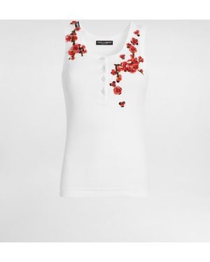 Dolce & Gabbana Ribbed Tank Top - Weiß