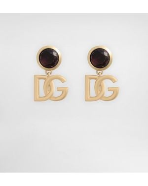 Dolce & Gabbana Ohrringe Mit Logo-Schild - Mettallic