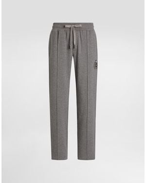 Dolce & Gabbana Jersey Joggers With Patch - Grau