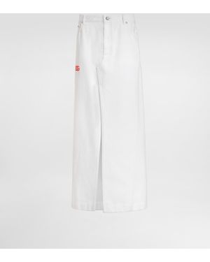 Dolce & Gabbana Langer Rock Aus Denim - Weiß