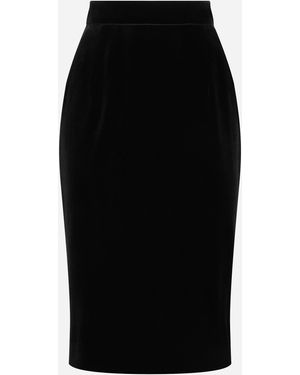 Dolce & Gabbana Midi-Schlauchrock Aus Samt - Schwarz