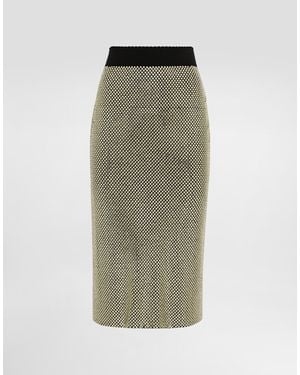 Dolce & Gabbana Midi-Schlauchrock Aus Crystal Mesh - Grün