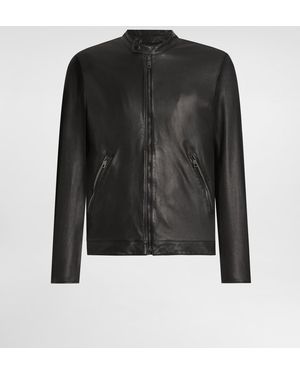 Dolce & Gabbana Leather Jacket With Zipper - Schwarz