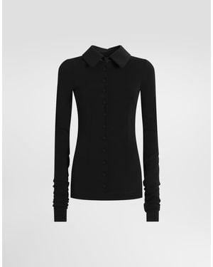 Dolce & Gabbana Bluse Aus Wolljersey - Schwarz