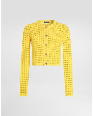 Dolce & Gabbana Cardigan Aus Häkelstrick - Gelb