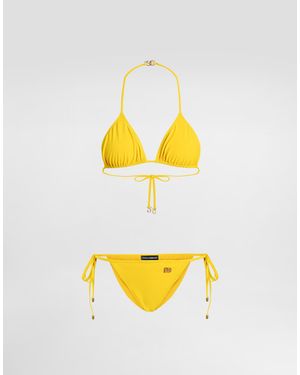 Dolce & Gabbana Triangel-Bikini - Gelb