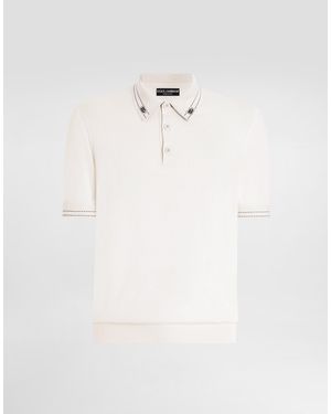 Dolce & Gabbana Silk Polo Shirt - Weiß