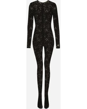 Dolce & Gabbana Jumpsuit Aus Spitze - Schwarz
