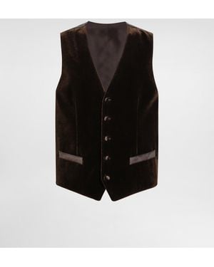 Dolce & Gabbana Smooth Velvet Vest - Schwarz