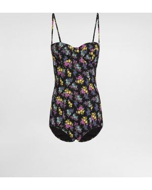 Dolce & Gabbana Balconette-Badeanzug Mit Blümchen-Print - Weiß