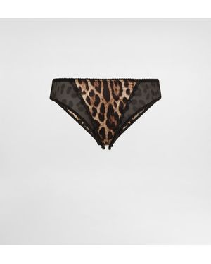 Dolce & Gabbana Slip Aus Satin Mit Leo - Weiß