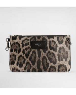 Dolce & Gabbana Necessaire Aus Kalbsleder - Grau