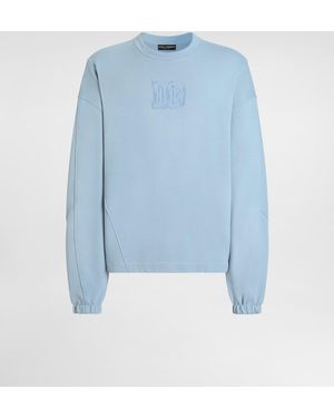 Dolce & Gabbana Treated Cotton Sweatshirt - Blau