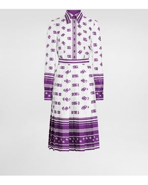Dolce & Gabbana Dg Logo All-Over Twill Shirt Dress - Weiß