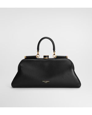 Dolce & Gabbana Handtasche Grandma Medium Aus Plongé-Nappaleder - Schwarz