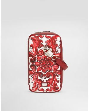 Dolce & Gabbana Handtasche Lock Aus Canvas Mit Majolika-Print - Rot