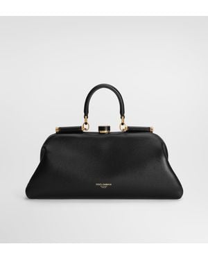 Dolce & Gabbana Handtasche Grandma Medium Aus Plongé-Nappaleder - Schwarz
