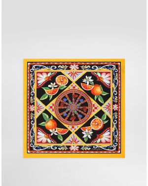 Dolce & Gabbana Foulard 50X50 Aus Seidentwill Mit Carretto-Print - Mehrfarbig