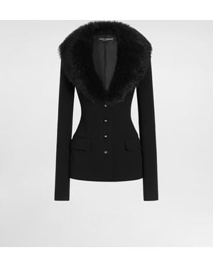 Dolce & Gabbana Single-Breasted Wool Jacket - Schwarz
