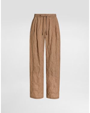 Dolce & Gabbana Linen-Blend Vanity Trousers - Natur