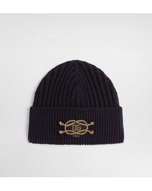 Dolce & Gabbana Rippstrickmütze - Blau
