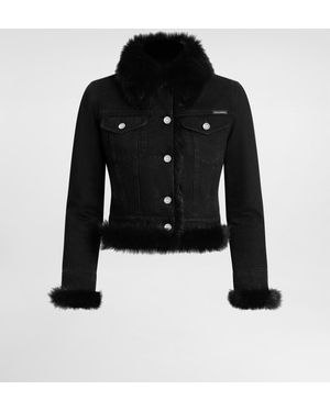 Dolce & Gabbana Denim Jacket Lined With Fur - Schwarz