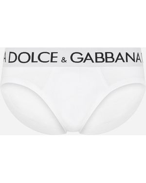 Dolce & Gabbana Midi-Slip Bi-Elastische Baumwolle - Weiß