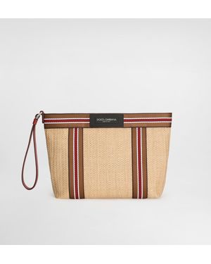 Dolce & Gabbana Necessaire Essenza Aus Raffia - Natur