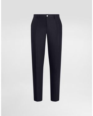 Dolce & Gabbana Sartoriale Hose Aus Leinen - Blau